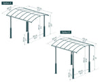 Palram-Canopia Arcadia Alpine 12' x 14' Carport - Gray/Gray-HG9131-Garage Giant 