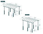 Palram-Canopia Arcadia Alpine 12' x 16' Carport - Gray/Gray-HG9125-Garage Giant 