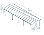 Palram-Canopia Arcadia 10600 12' x 35' Carport - Gray/Gray-HG9113-Garage Giant 