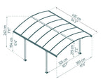 Palram-Canopia Arcadia 4300 12' x 14' Carport - Gray/Gray-HG9115-Garage Giant 
