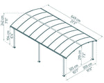 Palram-Canopia Arcadia 6400 12' x 21' Carport - Gray/Gray-HG9117-Garage Giant 