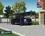 Palram-Canopia Arcadia 6400 12' x 21' Carport - Gray/Gray-HG9117-Garage Giant 