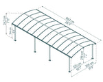 Palram-Canopia Arcadia 8500 12' x 28' Carport - Gray/Gray-HG9119-Garage Giant 