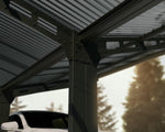 Palram-Canopia Sydney Wave Double Carport Wing Style - Black/Solar Gray-HG9091-Garage Giant 
