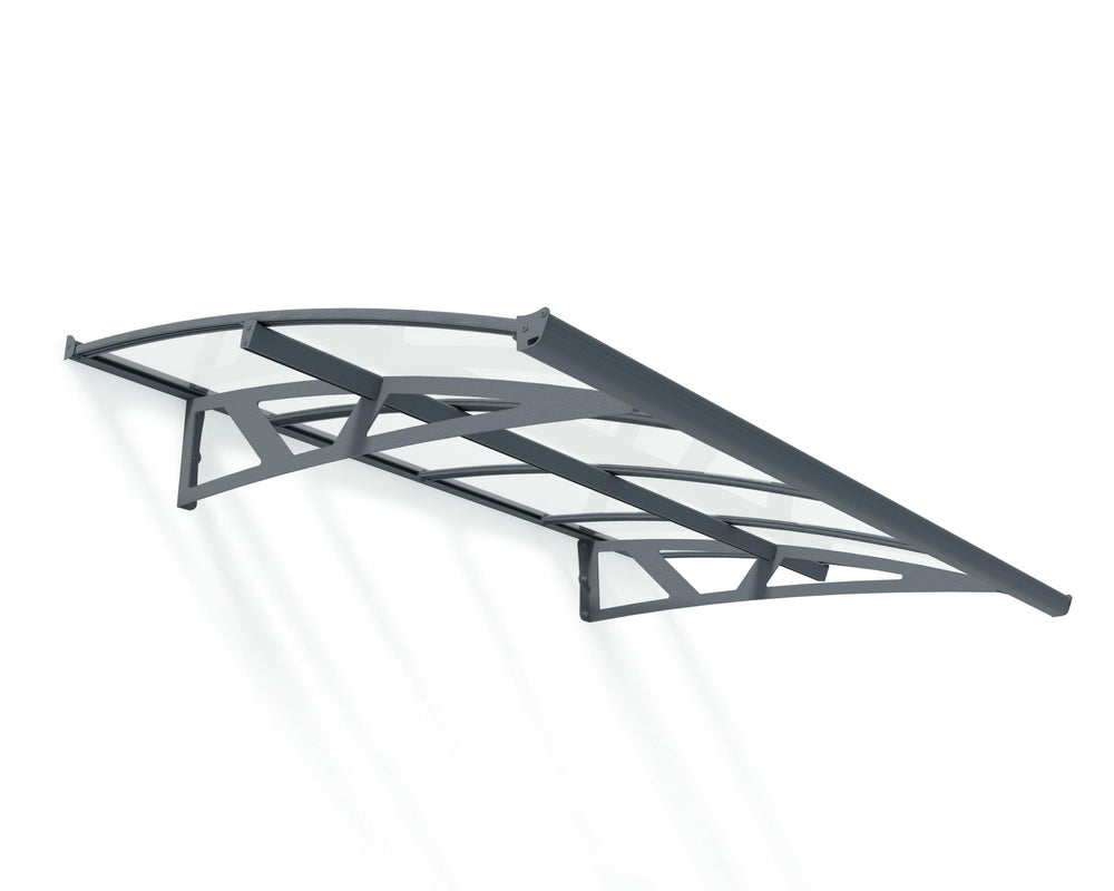 Palram-Canopia Amsterdam 2230 7' x 5' Awning - Gray/Clear-HG9576-Garage Giant