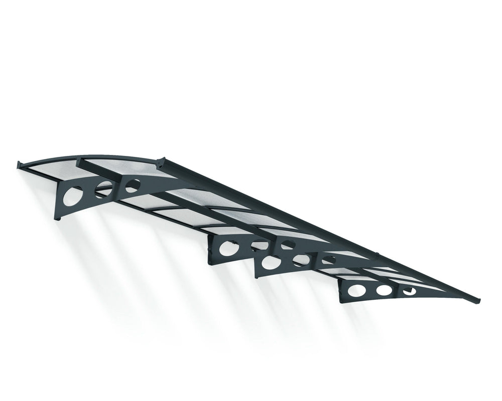 Palram-Canopia Herald 4460 Awning (Grey / Clear)-HG9581-Garage Giant