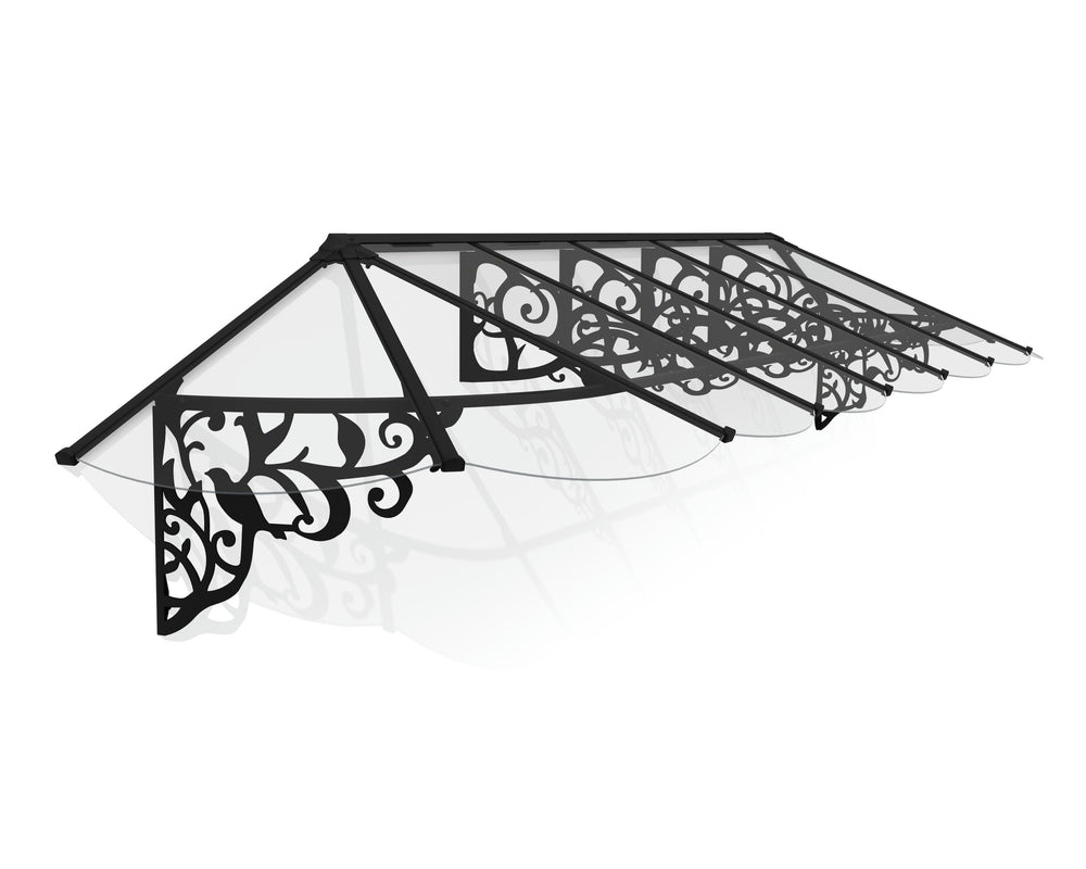 Palram-Canopia Lily 4178 14' x 3' Awning - Black/Clear-HG9597-Garage Giant