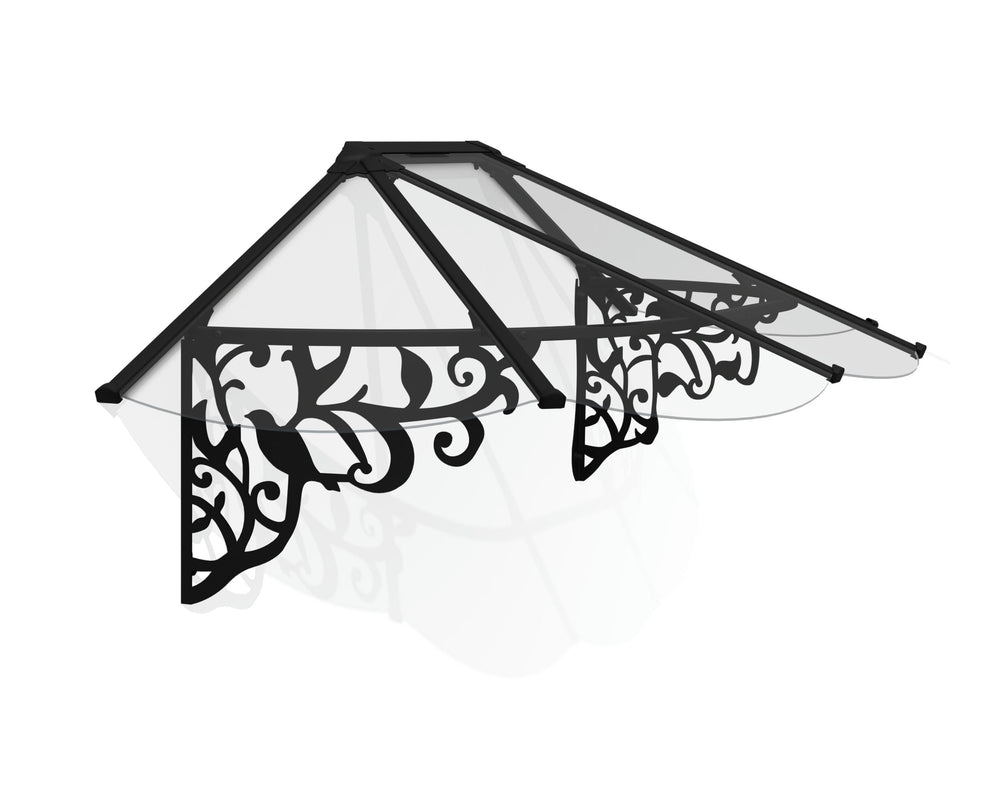 Palram-Canopia Lily 2130 7' x 3' Awning - Black/Clear-HG9574-Garage Giant