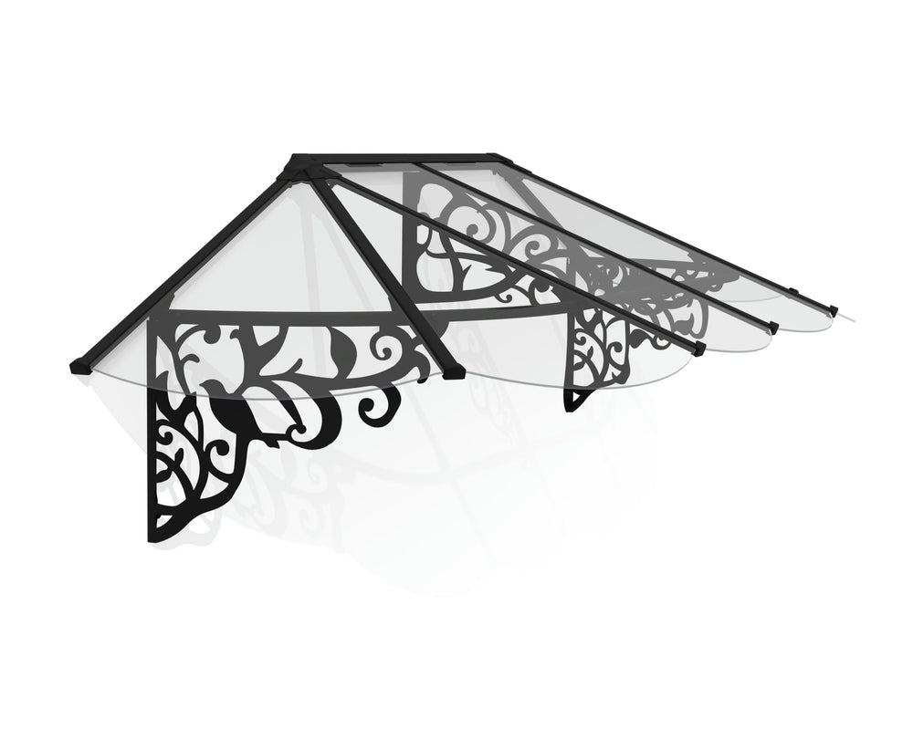 Palram-Canopia Lily 2642 9' x 3' Awning - Black/Clear-HG9594-Garage Giant