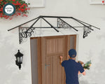 Palram-Canopia Lily 2642 9' x 3' Awning - Black/Clear-HG9594-Garage Giant 