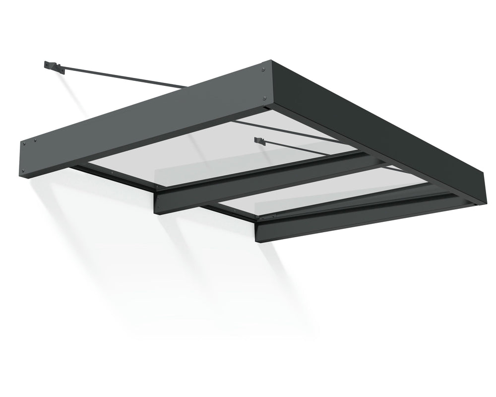 Palram-Canopia Sophia XL 2000 6' x 5' Awning - Gray/Clear-HG9542-Garage Giant