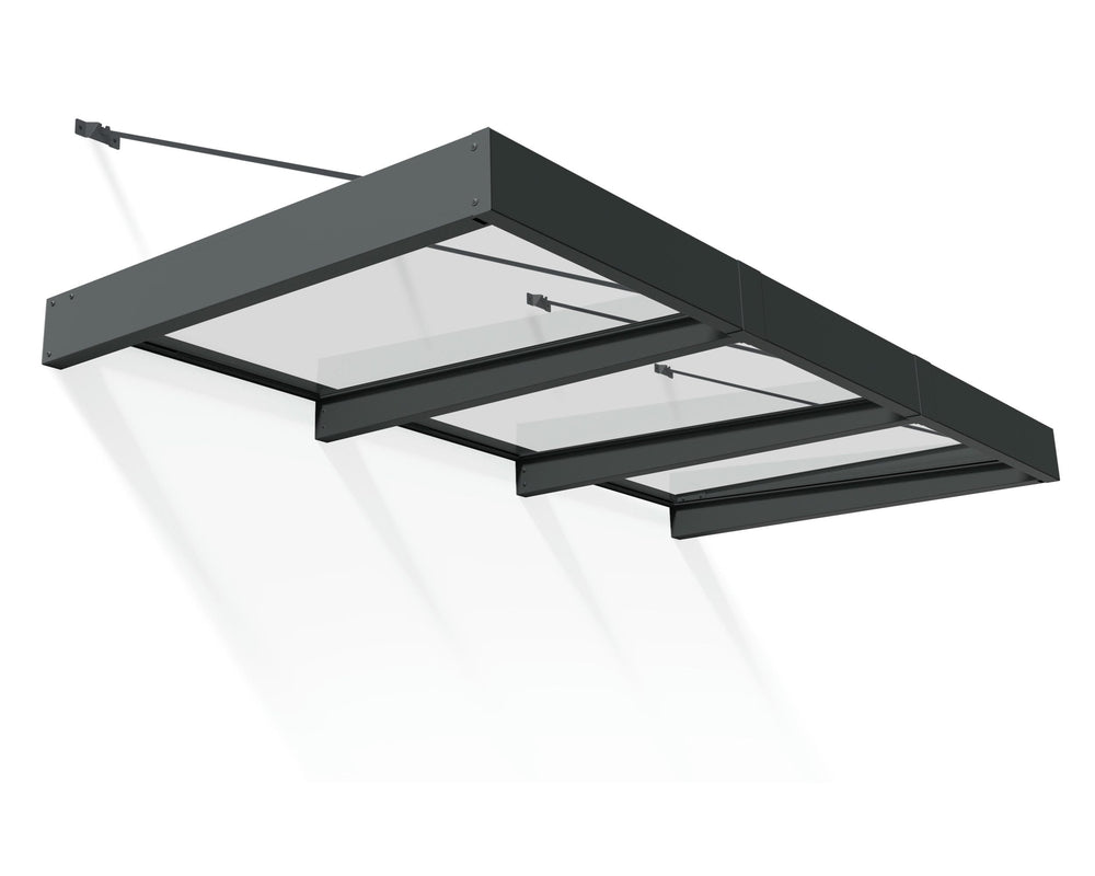 Palram-Canopia Sophia XL 3000 9' x 5' Awning - Gray/Clear-HG9543-Garage Giant
