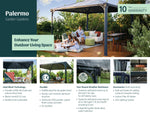 Palram-Canopia 14' x 14' Palermo 4300 Gazebo (Grey / Bronze)-HG9154-Garage Giant 