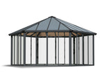 Palram-Canopia Garda Enclosed Hexagon Garden Gazebo (Grey / Bronze)-HG9185-Garage Giant 
