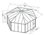 Palram-Canopia Garda Enclosed Hexagon Garden Gazebo (Grey / Bronze)-HG9185-Garage Giant 