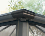 Palram-Canopia Garda Enclosed Hexagon Garden Gazebo (Grey / Bronze)-HG9185-Garage Giant 