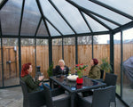 Palram-Canopia Garda Enclosed Hexagon Garden Gazebo (Grey / Bronze)-HG9185-Garage Giant 