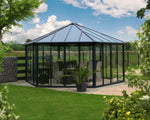 Palram-Canopia Garda Enclosed Hexagon Garden Gazebo (Grey / Bronze)-HG9185-Garage Giant 