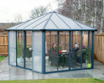 Palram-Canopia Garda Enclosed Hexagon Garden Gazebo (Grey / Bronze)-HG9185-Garage Giant 