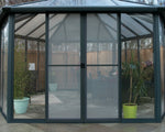 Palram-Canopia Garda Enclosed Hexagon Garden Gazebo (Grey / Bronze)-HG9185-Garage Giant 