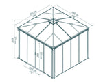 Palram-Canopia Ledro 10' x 10' Enclosed Gazebo - Gray-HG9190-Garage Giant 