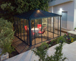 Palram-Canopia Ledro 12' x 12' Enclosed Gazebo - Gray-HG9192-Garage Giant 
