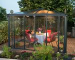 Palram-Canopia Ledro 12' x 12' Enclosed Gazebo - Gray-HG9192-Garage Giant 