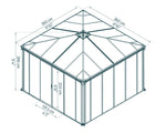 Palram-Canopia Ledro 12' x 12' Enclosed Gazebo - Gray-HG9192-Garage Giant 