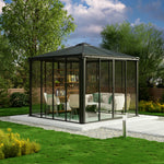 Palram-Canopia Ledro 10' x 10' Enclosed Gazebo - Gray-HG9190-Garage Giant 