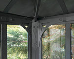 Palram-Canopia Ledro 10' x 10' Enclosed Gazebo w/screen doors - Gray-HG9191-Garage Giant 