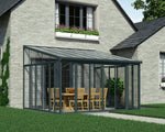 Palram-Canopia SanRemo 13' x 14' Patio Enclosure - Gray/Diffused Clear with Screen doors (6)-HG9059-Garage Giant 