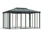 Palram-Canopia Ledro 10' x 14' Enclosed Gazebo w/screen doors - Gray-HG9188-Garage Giant 