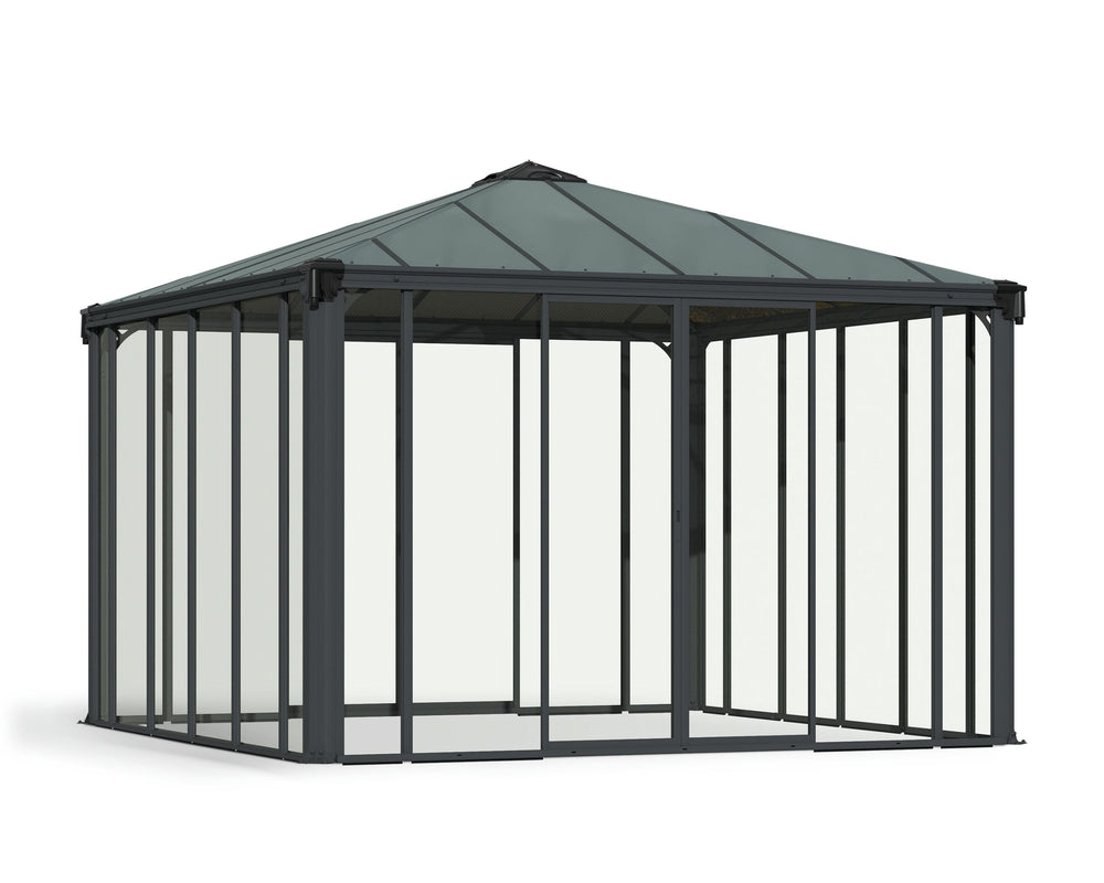 Palram-Canopia Ledro 12' x 12' Enclosed Gazebo - Gray-HG9192-Garage Giant