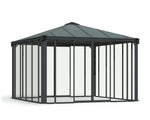 Palram-Canopia Ledro 12' x 12' Enclosed Gazebo - Gray-HG9192-Garage Giant 