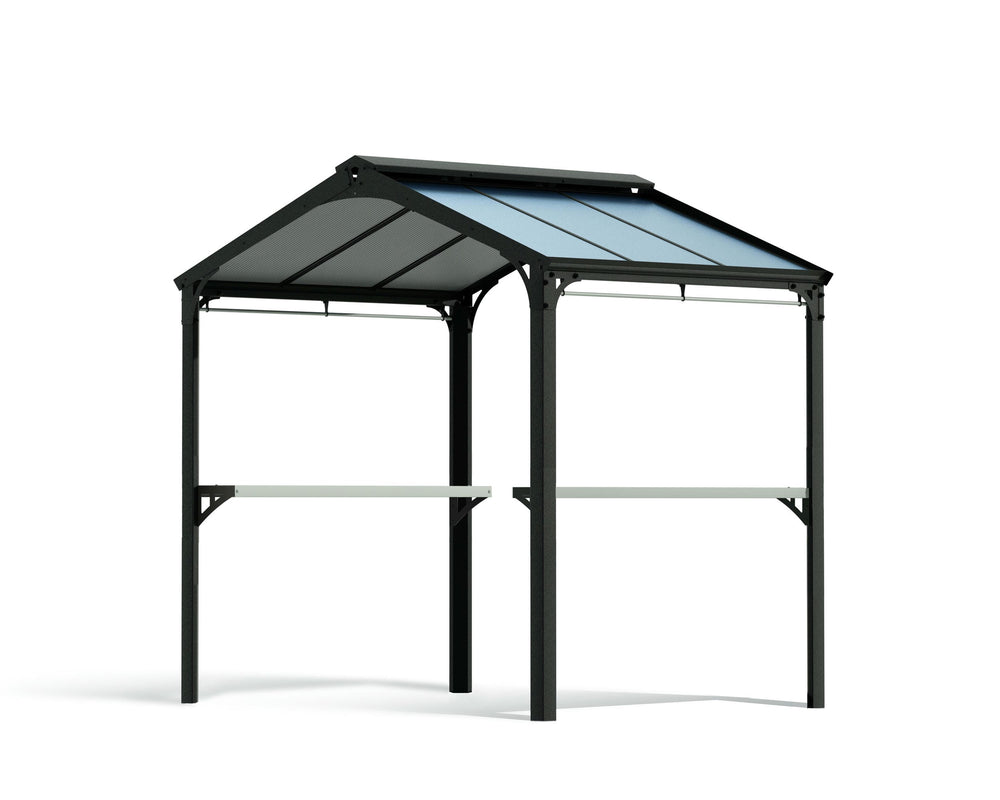 Palram-Canopia Austin 6' x 8' Grill Gazebo - Black/Gray-HG9177-Garage Giant
