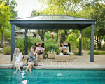 Palram-Canopia Dallas 4900 16' x 12' Gazebo - Gray/Gray-HG9145-Garage Giant 