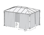 Palram-Canopia Palermo/Milano/Martinique Gazebo Curtain Set - 4 Piece-HG1055-Garage Giant 