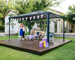 Palram-Canopia 10' x 14' Martinique Rectangle Garden Gazebo (Grey / Bronze)-HG9170-Garage Giant 