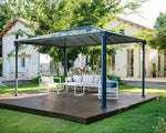 Palram-Canopia 10' x 14' Martinique Rectangle Garden Gazebo (Grey / Bronze)-HG9170-Garage Giant 