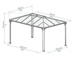 Palram-Canopia 10' x 14' Martinique Rectangle Garden Gazebo (Grey / Bronze)-HG9170-Garage Giant 