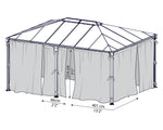 Palram-Canopia Milano 4300/Martinique 5000 Gazebo Curtain Set - 6 Piece-HG1068-Garage Giant 