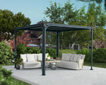 Palram-Canopia 10' x 10' Milano 3000 Gazebo (Grey / Bronze)-HG9172-Garage Giant 