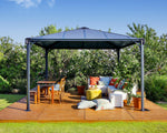 Palram-Canopia Palermo 3600 12' x 12' Gazebo (Grey / Bronze)-HG9152-Garage Giant 