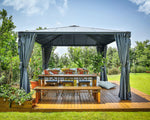 Palram-Canopia Palermo 3600 12' x 12' Gazebo (Grey / Bronze)-HG9152-Garage Giant 