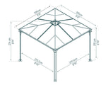 Palram-Canopia Palermo 3000 10' x 10' Gazebo (Grey / Bronze)-HG9150-Garage Giant 