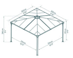 Palram-Canopia Palermo 3600 12' x 12' Gazebo (Grey / Bronze)-HG9152-Garage Giant 