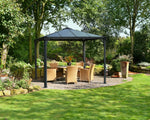 Palram-Canopia Palermo 3000 10' x 10' Gazebo (Grey / Bronze)-HG9150-Garage Giant 