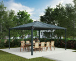 Palram-Canopia 14' x 14' Palermo 4300 Gazebo (Grey / Bronze)-HG9154-Garage Giant 
