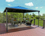 Palram-Canopia 14' x 14' Palermo 4300 Gazebo (Grey / Bronze)-HG9154-Garage Giant 