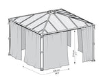 Palram-Canopia Palermo/Milano/Martinique Gazebo Curtain Set - 4 Piece-HG1055-Garage Giant 